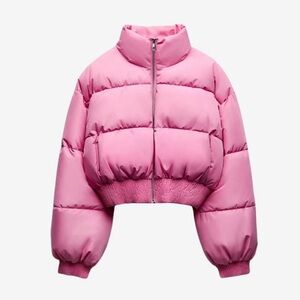 Zara Bubble Gum Pink Puffer Jacket XS Brand New NWOT 🩷